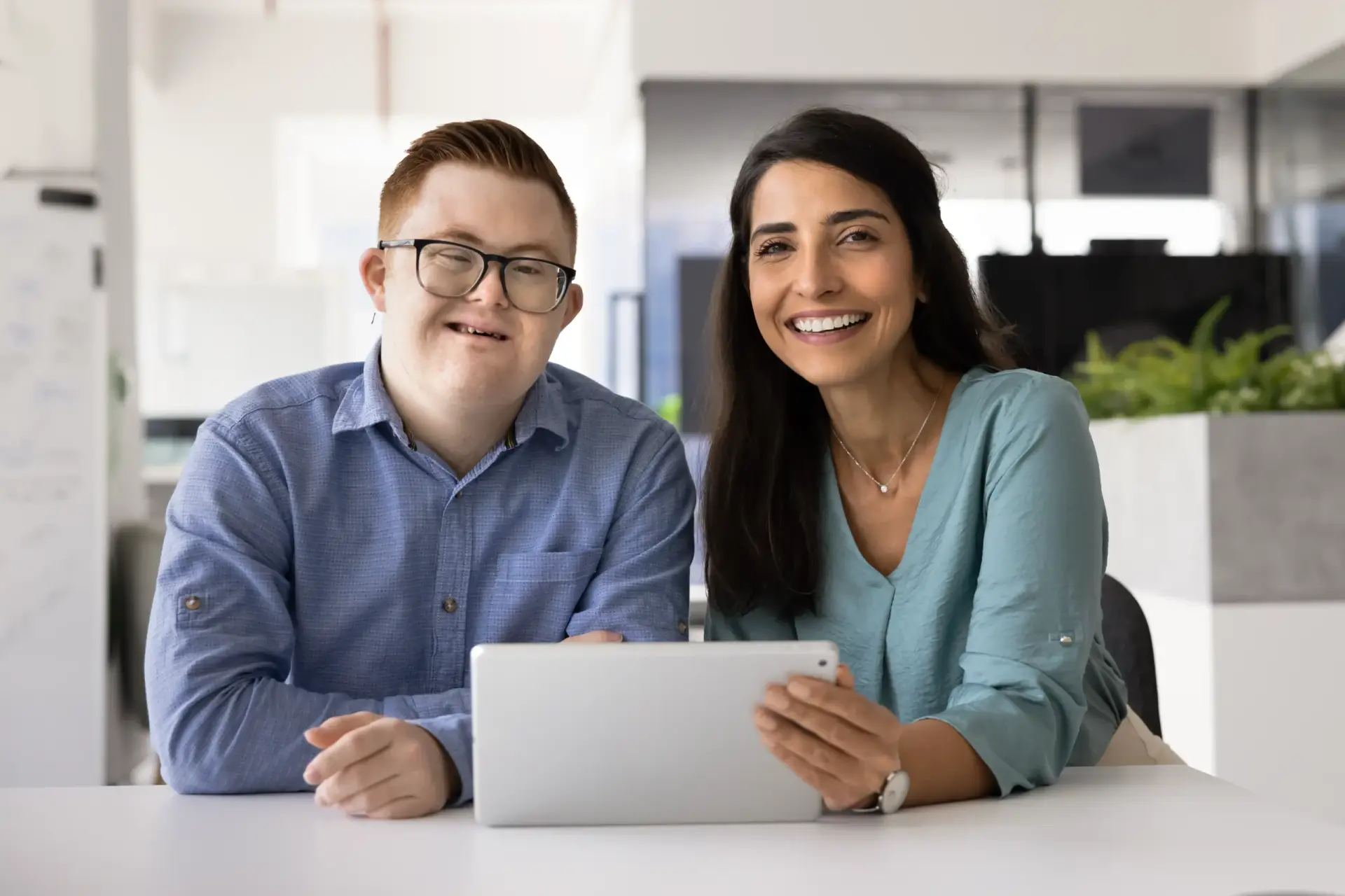 Good Company Disability Services NDIS Support Coordinator with NDIS Participant with Down Syndrome