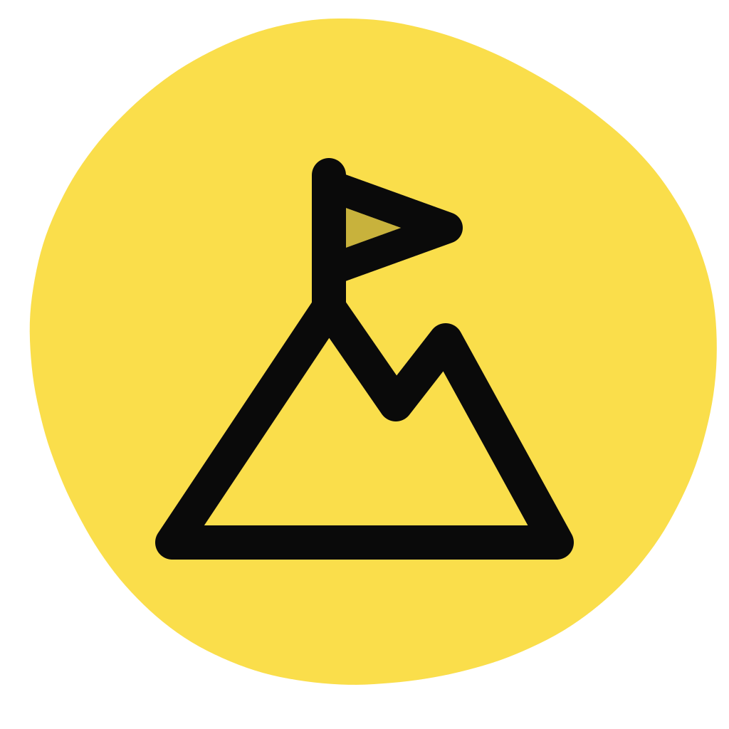NDIS plan goals icon: mountain with a flag