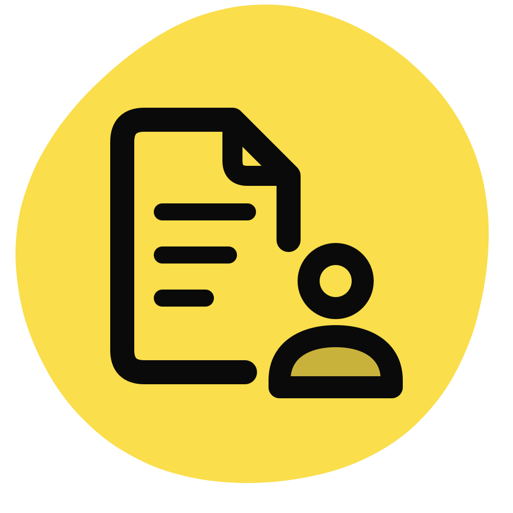 NDIS plan management icon: document and person